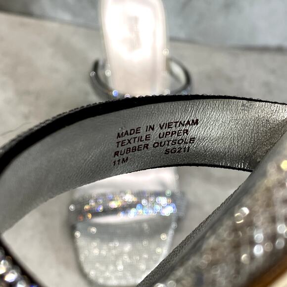 MICHAEL MICHAEL KORS Women's Silver Rhinestone Embellished Clara Dress Sandals - Picture 10 of 10